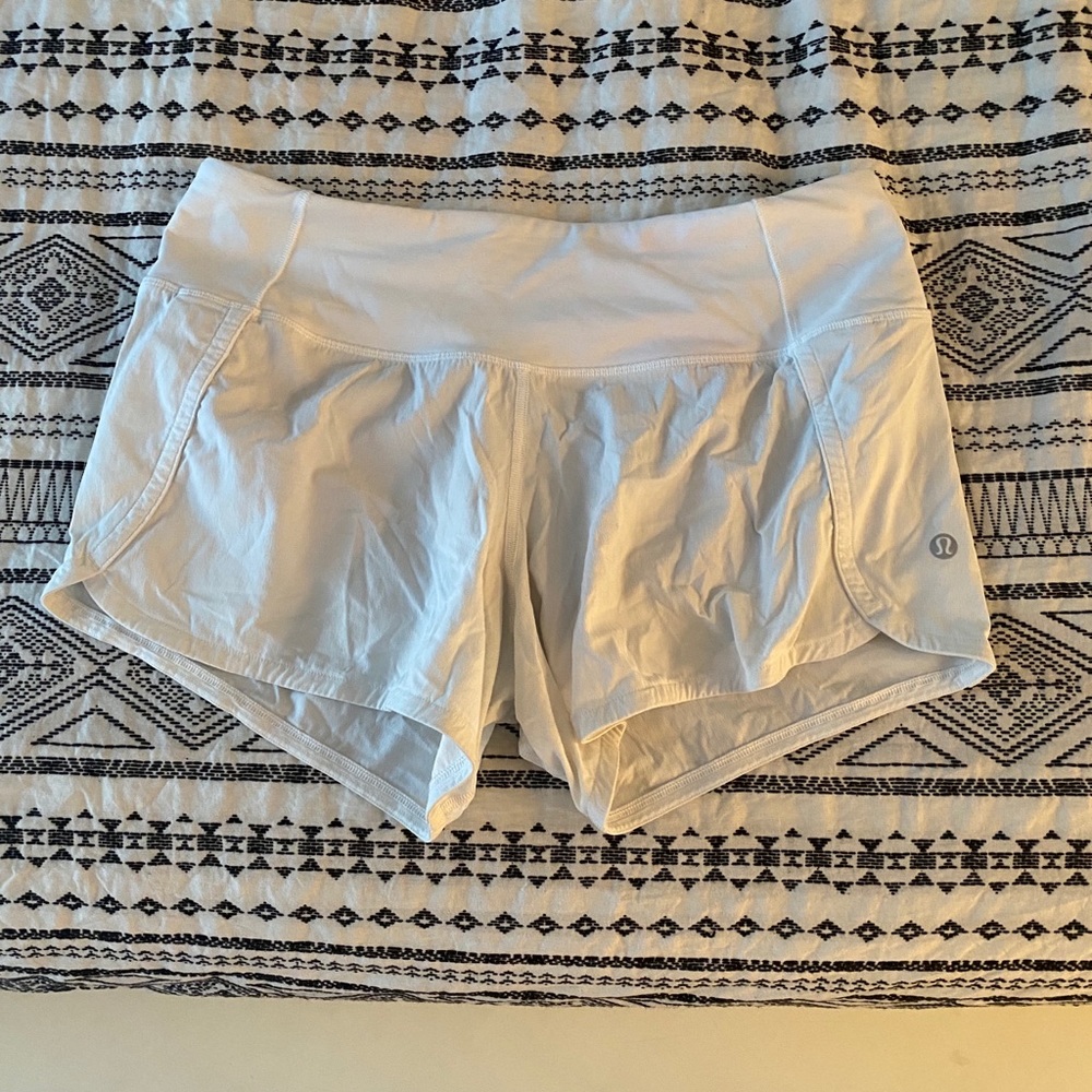 White Lululemon Athletic Shorts